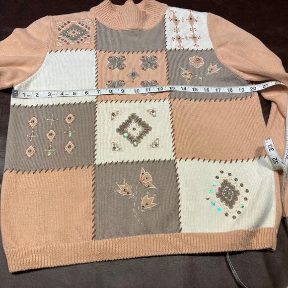 Vintage Alfred Dunner Patchwork Embroidered Sweater Womens PXL Grandma Momcore - Picture 11 of 12